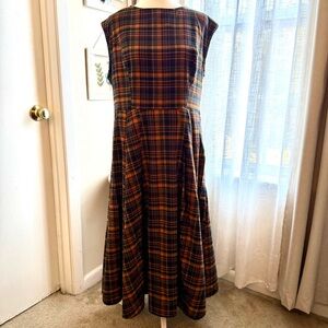 Bright and Beautiful Plus Size Amber and Indigo Highlander Tartan Maxi Dress 2XL